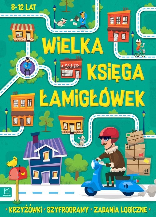 okładka Wielka księga łamigłówek Krzyżówki, szyfrogramy, zadania logiczne 8-12 lat. Zielona książka | Czerepak Wojciech
