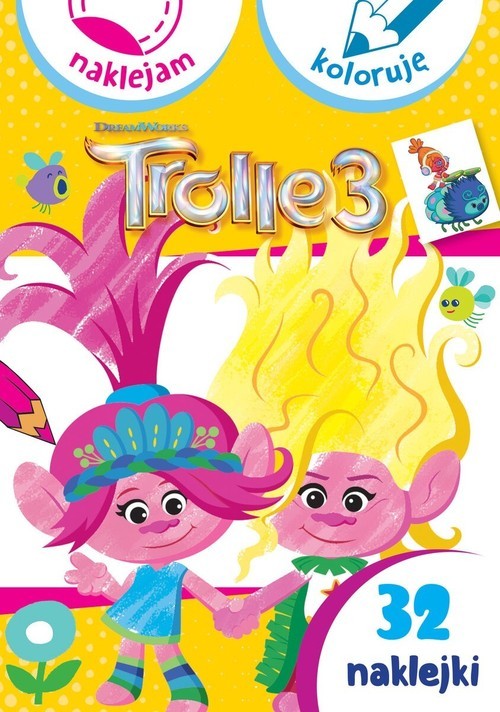 okładka Naklejam i koloruję. Trolle 3 Dreamworks książka