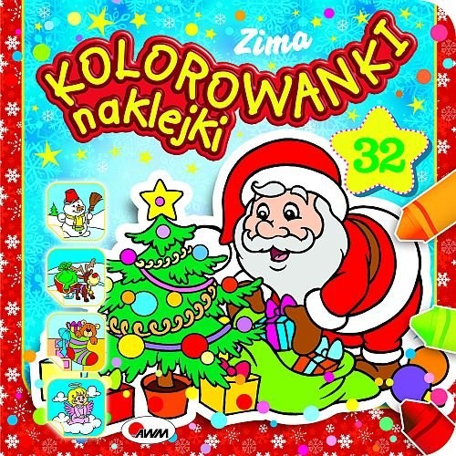 okładka Kolorowanki naklejki Zima książka | Budek Mariola