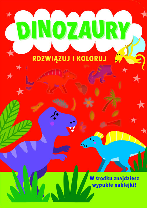 okładka Rozwiązuj i koloruj Dinozaury książka