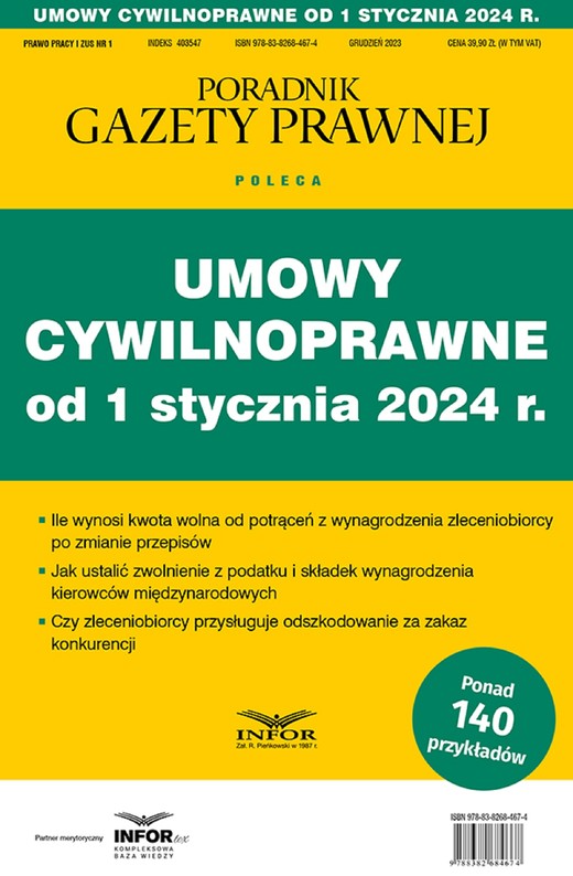 okładka Umowy cywilnoprawne od 1 stycznia 2024 r. ebook | pdf | Praca zbiorowa