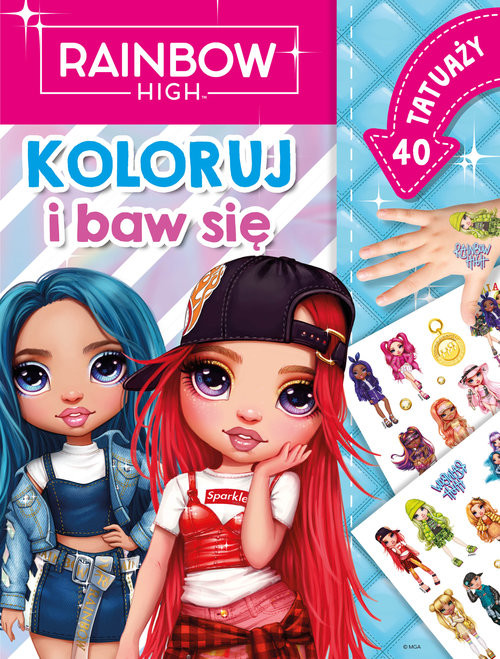 okładka Rainbow High Koloruj i baw się 40 tatuaży książka | Monika Kiersnowska