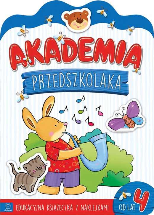 okładka Akademia przedszkolaka od 4 lat. Edukacyjna książeczka z naklejkami książka