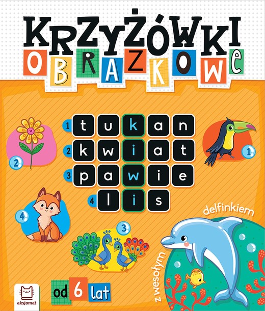 okładka Krzyżówki obrazkowe z wesołym delfinkiem. Od 6 lat książka