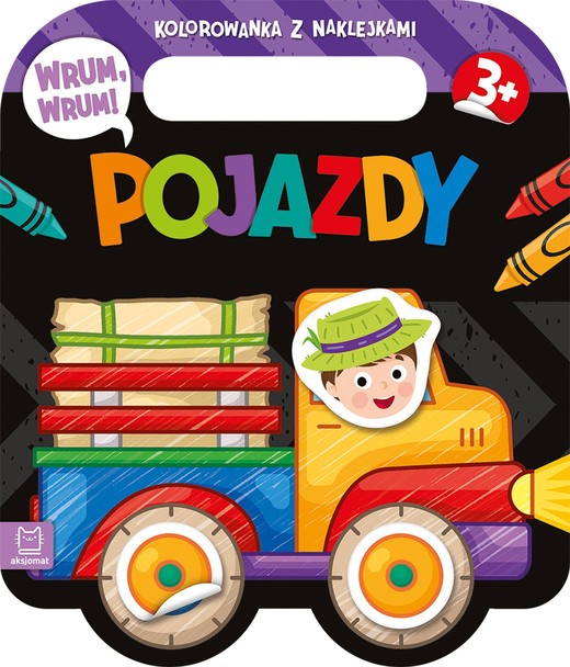 okładka Wrum, wrum! Pojazdy. Kolorowanka z naklejkami książka