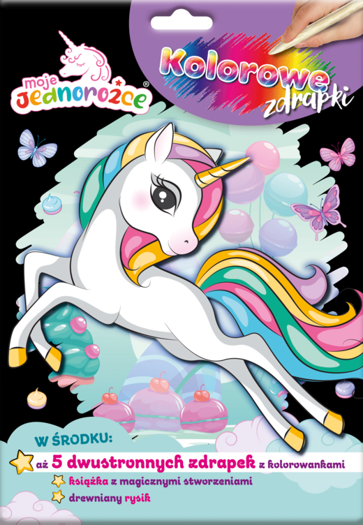 okładka Moje Jednorożce Kolorowe zdrapki cz.1 książka