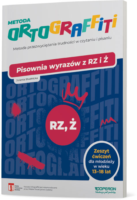 okładka Ortograffiti Pisownia wyrazów z rz i ż dla młodzieży w wieku 13-18 lat książka | Studnicka Jolanta
