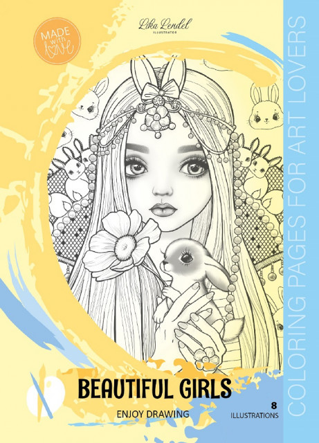 okładka Kolorowanka A4 Beautiful Girls żółta książka