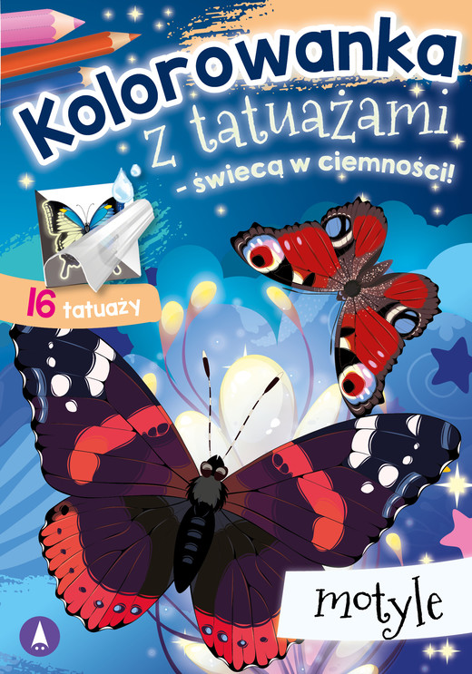 okładka Motyle. Kolorowanka z tatuażami – świecą w ciemności! książka