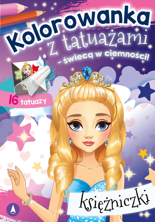 okładka Księżniczki. Kolorowanka z tatuażami – świecą w ciemności! książka