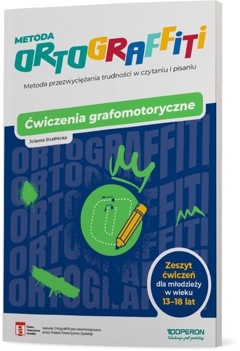 okładka Ortograffiti Ćwiczenia grafomotoryczne dla młodzieży w wieku 13-18 lat książka | Studnicka Jolanta