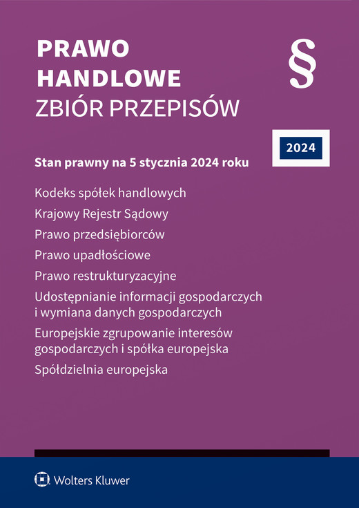 okładka Prawo handlowe. Zbiór przepisów 2024 książka