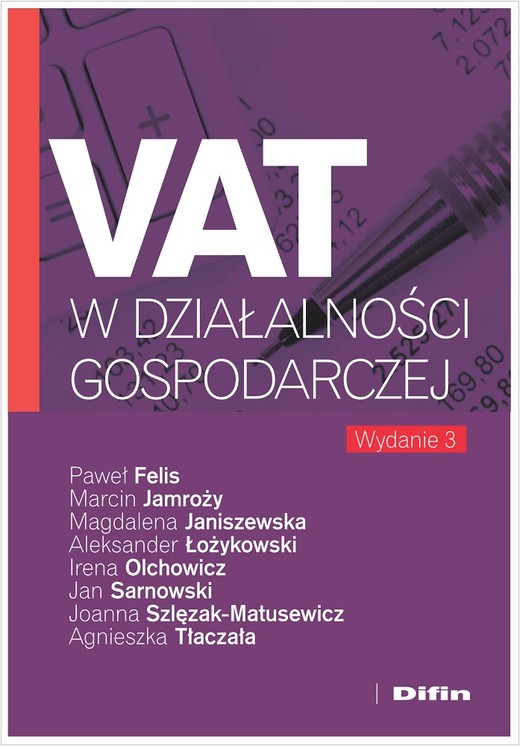 okładka VAT w działalności gospodarczej wyd. 3 książka