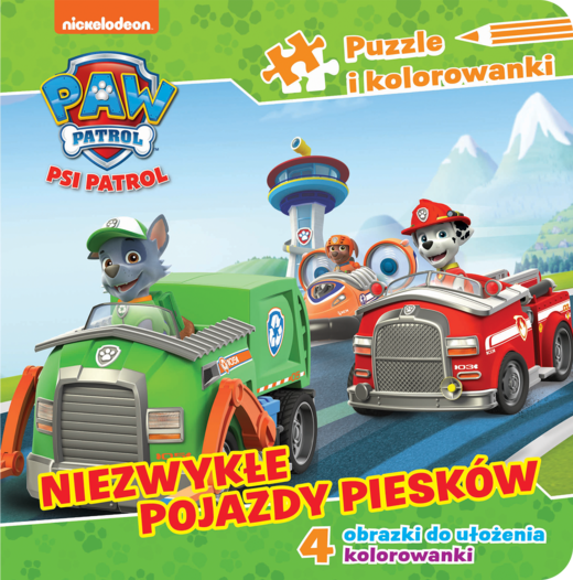okładka Niezwykłe pojazdy piesków. Puzzle i kolorowanki. Psi Patrol książka