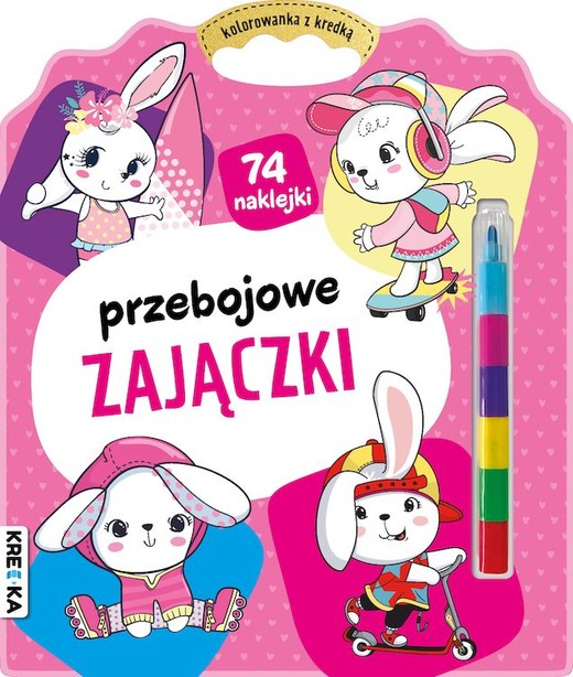 okładka Przebojowe zajączki. Kolorowanka z kredką książka | Opracowanie zbiorowe