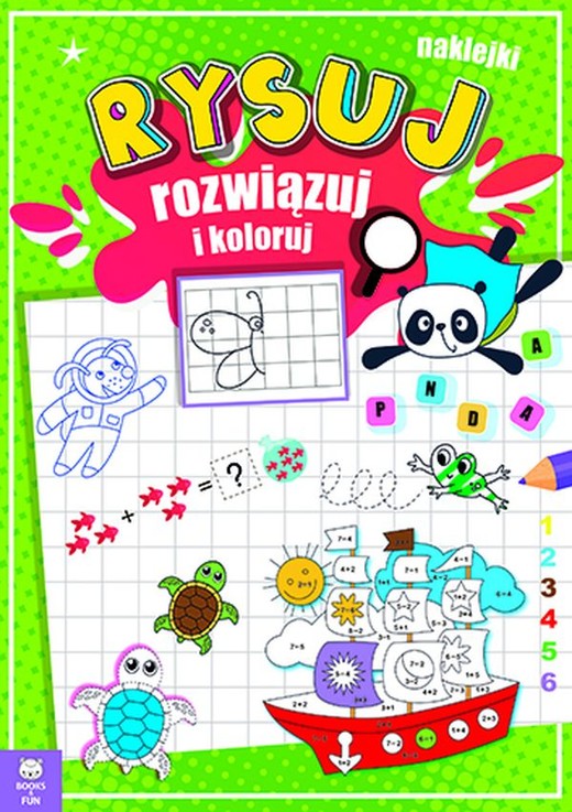 okładka Rysuj, rozwiązuj i koloruj książka | Opracowanie zbiorowe