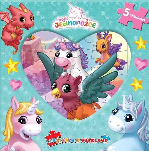 okładka Moje Jednorożce. Książka z puzzlami książka | Opracowanie zbiorowe