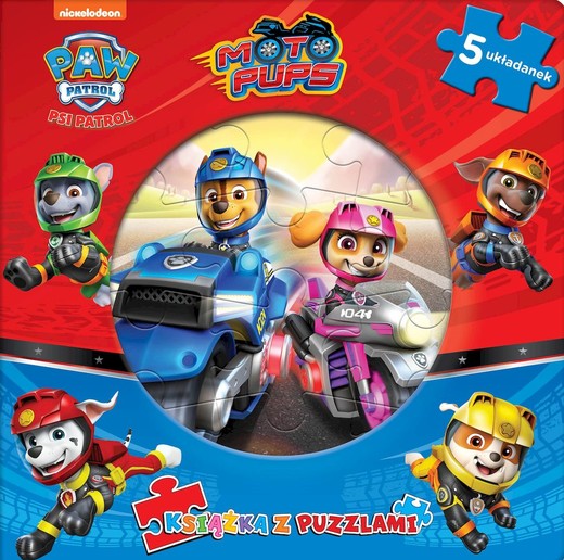 okładka Psi Patrol. Moto Pups. Książka z puzzlami książka | Opracowanie zbiorowe