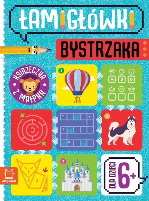 okładka Książeczka z małpką. Dla dzieci 6+. Łamigłówki bystrzaka książka | Beata Karlik