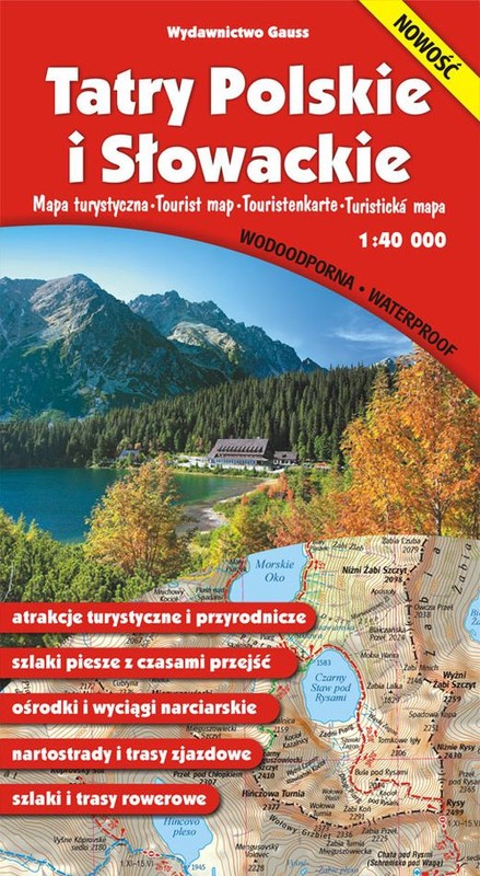 okładka Tatry Polskie i Słowackie. Mapa 1:40 000 wyd. foliowane, wyd. 4 książka | Opracowanie zbiorowe