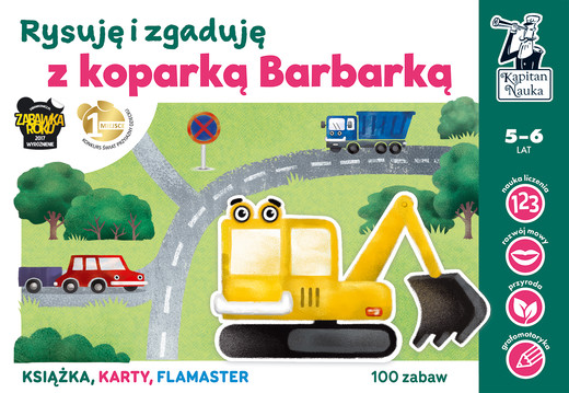 okładka Rysuję i zgaduję z koparką Barbarką. Kapitan Nauka wyd. 2 książka | Anna Grabek, Bożena Dybowska