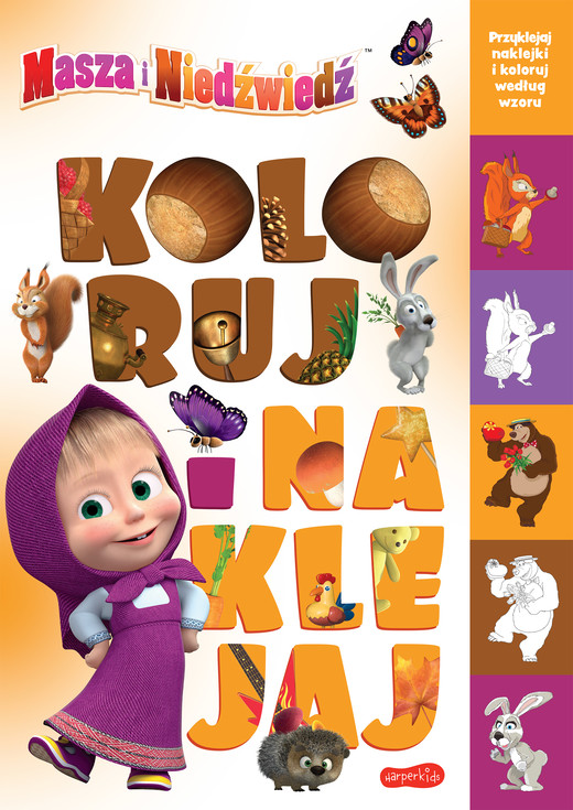 okładka Masza i Niedźwiedź. Koloruj i naklejaj książka | Marta Stochmiałek