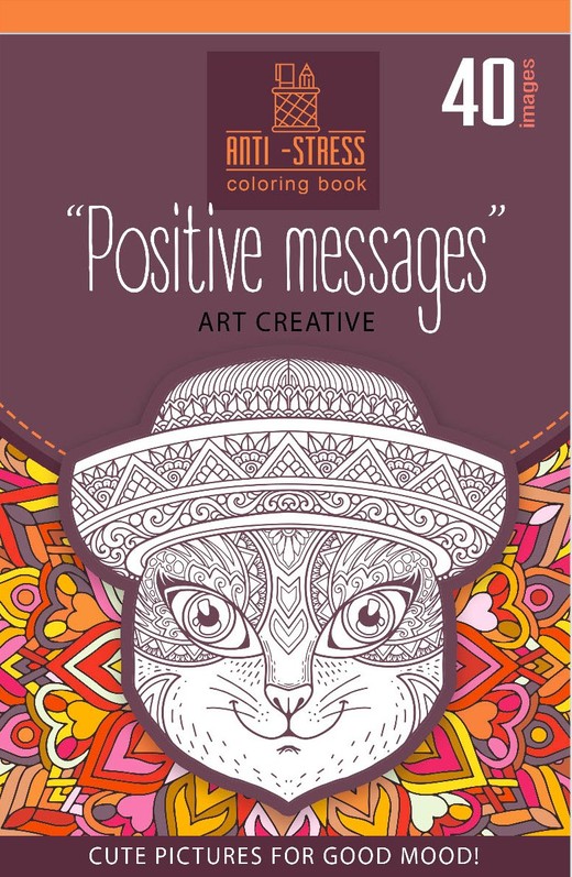 okładka Kolorowanka antystresowa 126x200 20 kartek TW Positive messages książka