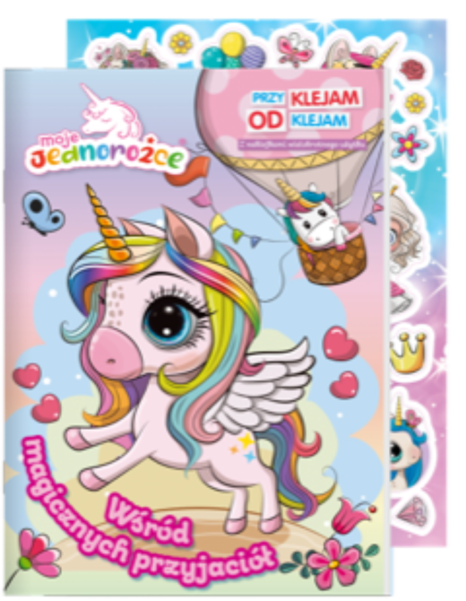 okładka Wśród magicznych przyjaciół. Moje Jednorożce. Przyklejam Odklejam książka | Opracowanie zbiorowe