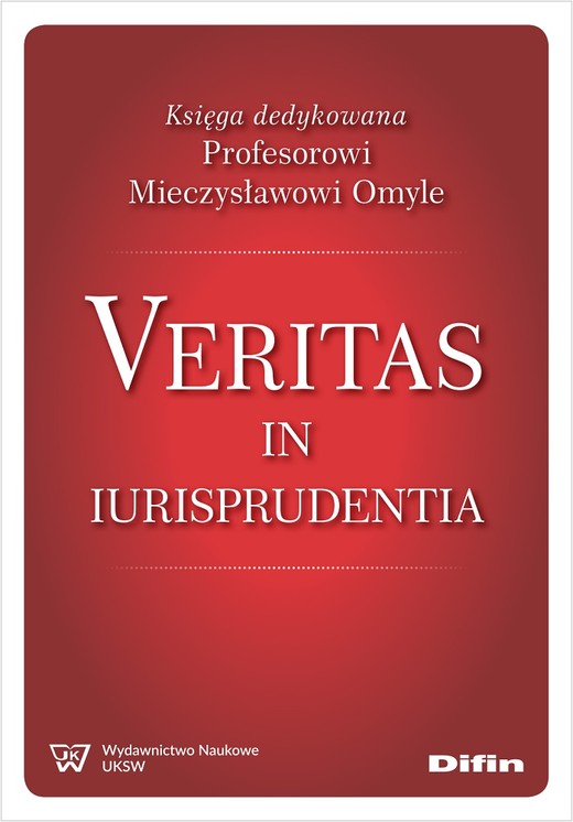 okładka Veritas in iurisprudentia. Księga dedykowana Profesorowi Mieczysławowi Omyle książka