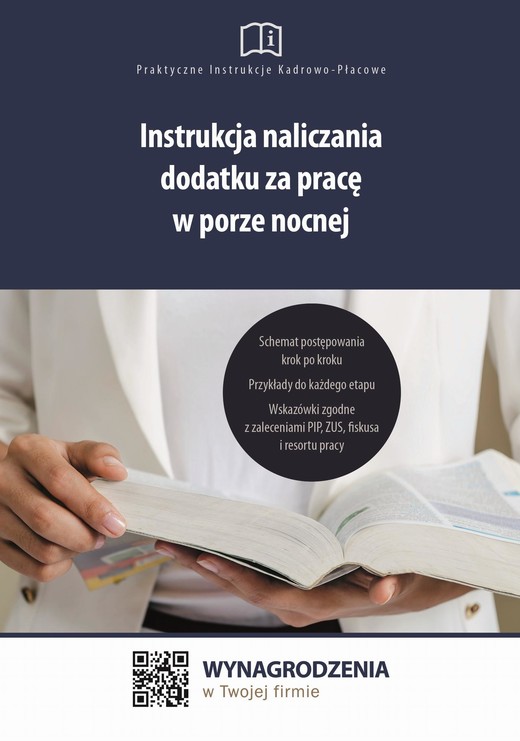 okładka Instrukcja naliczania dodatku za pracę w porze nocnej ebook | pdf | Jakub Pioterek