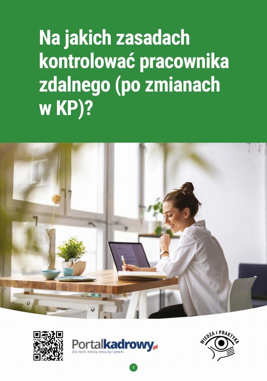 okładka Na jakich zasadach kontrolować pracownika zdalnego (po zmianach w KP)? ebook | pdf | Katarzyna Wrońska-Zblewska
