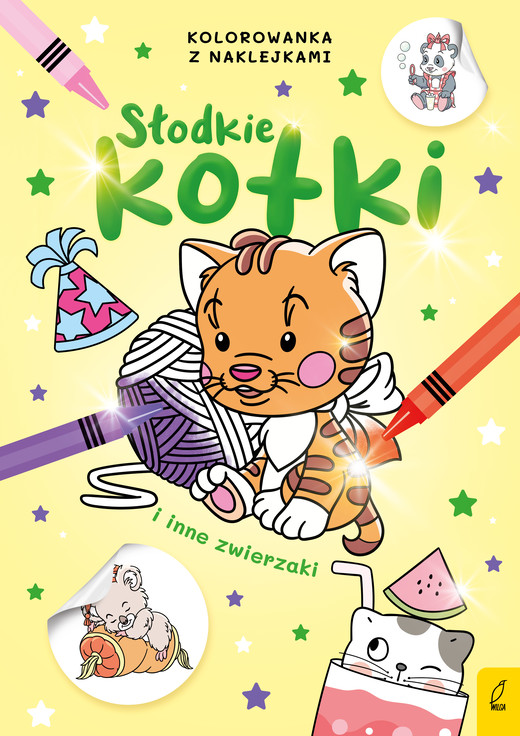 okładka Słodkie kotki i inne zwierzaki. Kolorowanka z naklejkami książka | Opracowanie zbiorowe