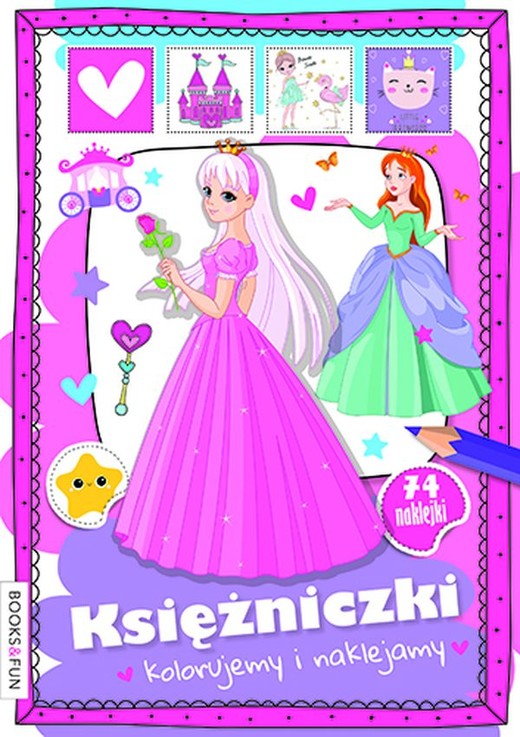 okładka Księżniczki. Kolorujemy i naklejamy książka | Opracowanie zbiorowe