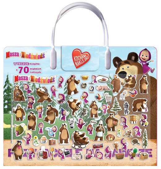 okładka Masza i niedźwiedź. Przyjaciele na zawsze. Kocham naklejać książka | Opracowanie zbiorowe