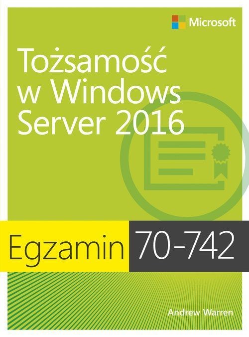 okładka Tożsamość w windows server 2016 egzamin 70-742 książka