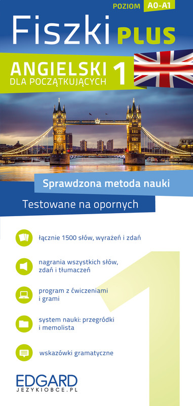 okładka Angielski. Fiszki PLUS dla początkujących 1. Poziom A0-A1 wyd. 2 książka | Opracowanie zbiorowe