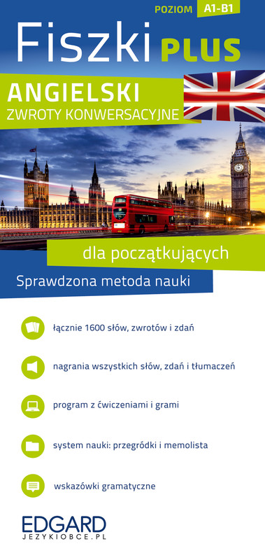 okładka Angielski. Fiszki PLUS Zwroty konwersacyjne dla początkujących. Poziom A1-B1 książka | Opracowanie zbiorowe