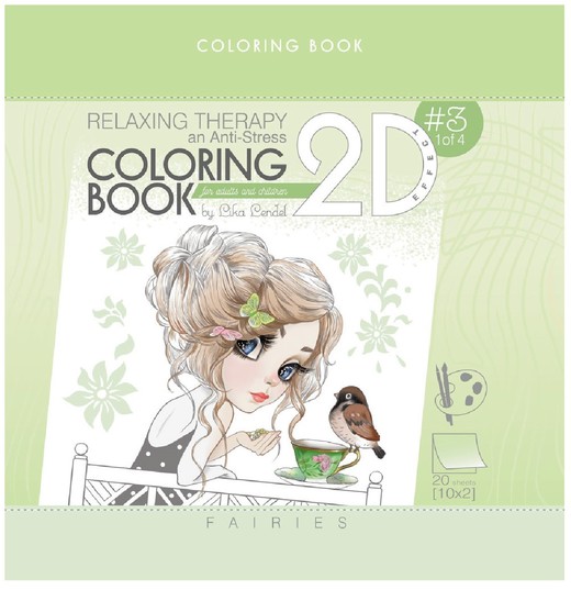 okładka Kolorowanka antystresowa 200x200 20 kartek usztywniana 2D brokat Fairies książka