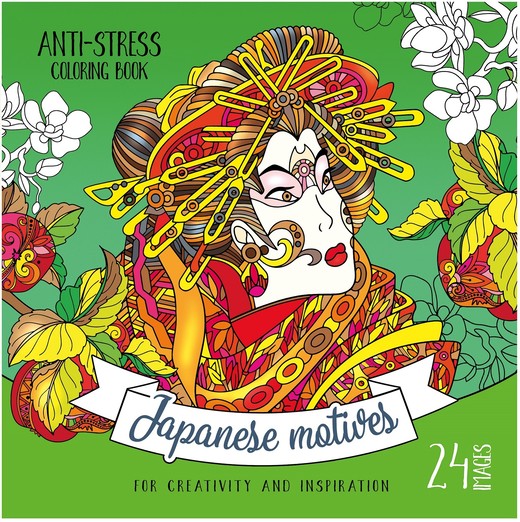 okładka Kolorowanka antystresowa 200x200 12 kartek BR Japanese motives książka