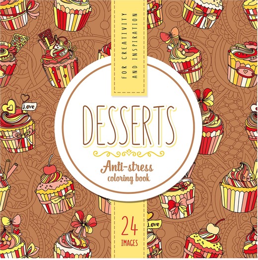 okładka Kolorowanka antystresowa 200x200 12 kartek BR Desserts książka