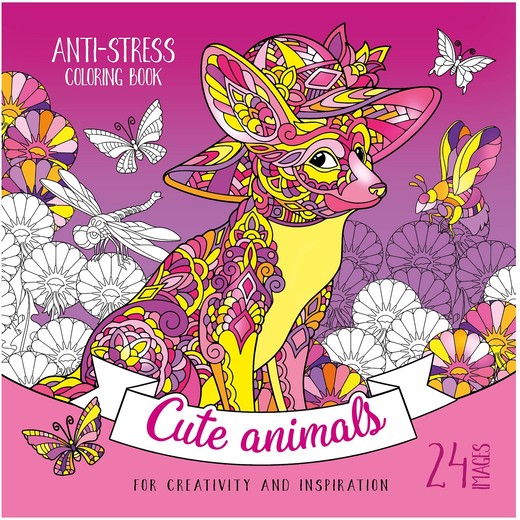 okładka Kolorowanka antystresowa 200x200 12 kartek BR Cute animals książka