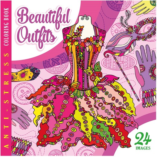 okładka Kolorowanka antystresowa 200x200 12 kartek BR Beautiful Outfits książka