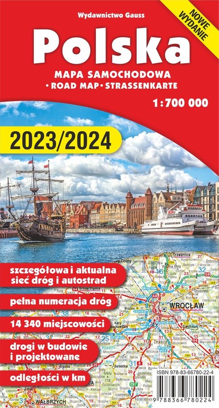 okładka Mapa Polska 1:700 000 wyd. 5 książka | Opracowanie zbiorowe