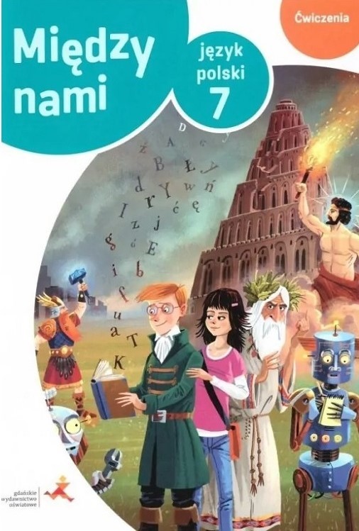okładka Język polski ćwiczenia dla klasy 7 między nami szkoła podstawowa książka | Ewa Prylińska