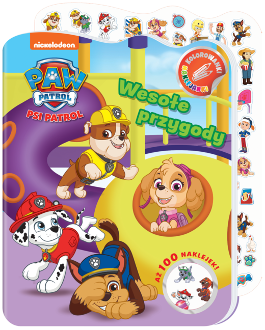 okładka Wesołe przygody. Psi Patrol. Kolorowanki naklejanki książka | Opracowanie zbiorowe