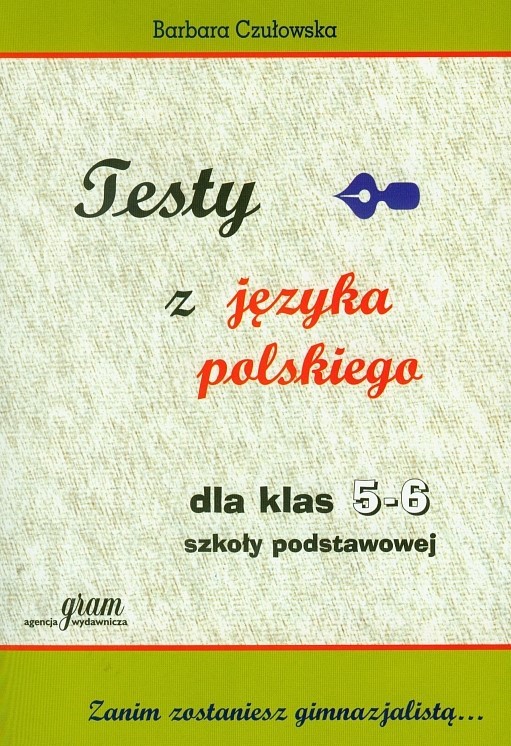 okładka Testy z języka polskiego dla klasy 5-6 książka