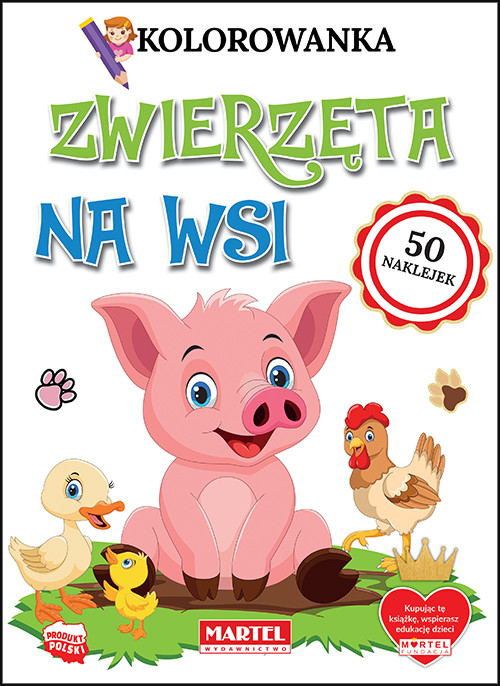 okładka Zwierzęta na wsi. Kolorowanki z naklejkami książka