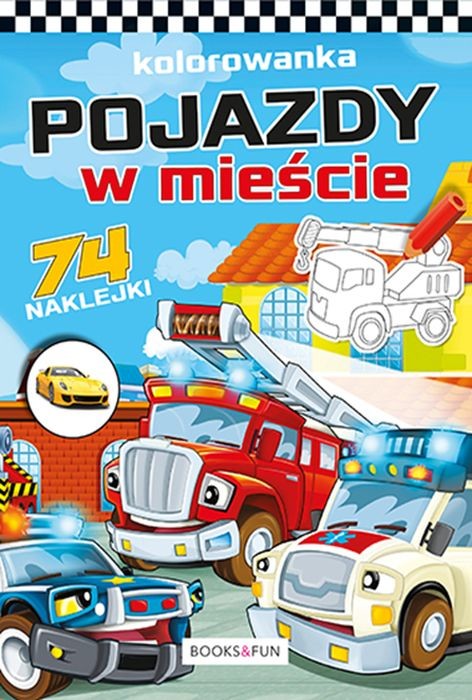 okładka Pojazdy w mieście plus naklejki. Kolorowanka książka | Opracowanie zbiorowe