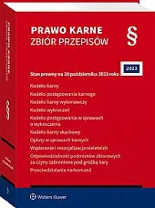 okładka Prawo karne. Zbiór przepisów 2023 książka
