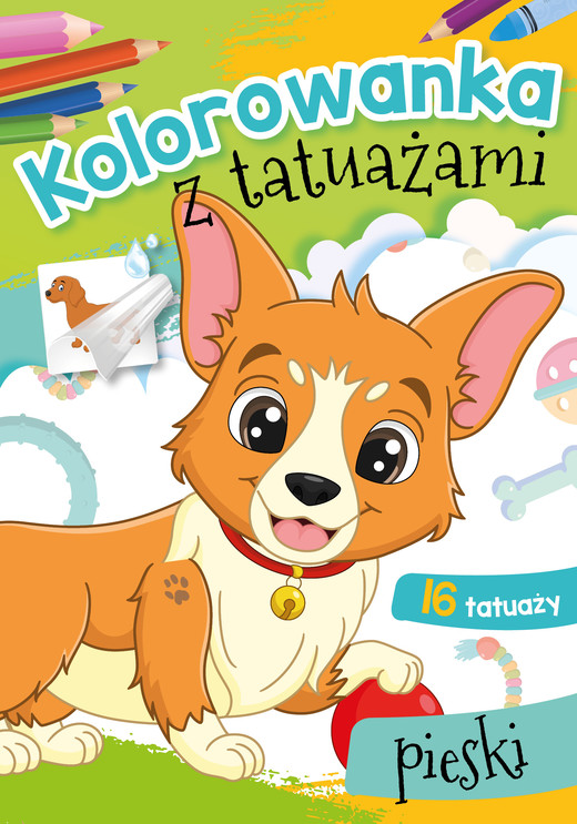 okładka Pieski. Kolorowanka z tatuażami książka | Opracowanie zbiorowe